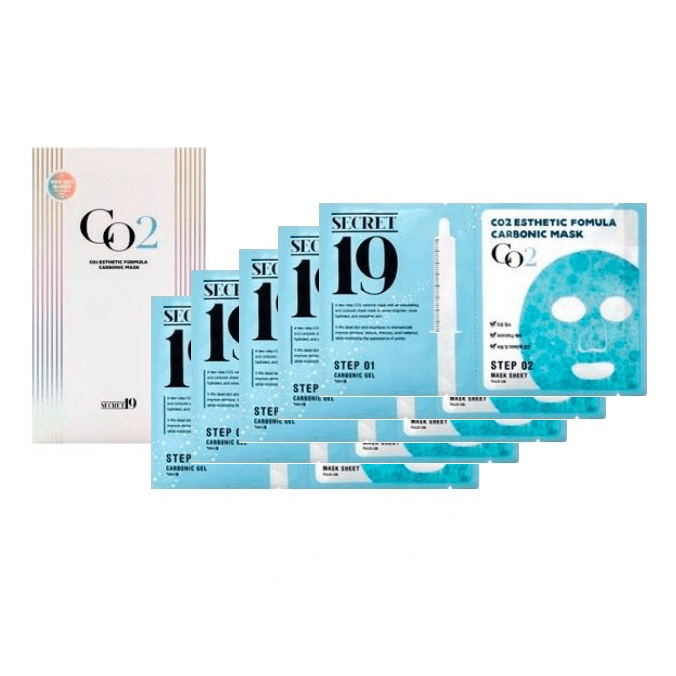 [ESTHETIC HOUSE] КАРБОКСИТЕРАПИЯ НАБОР Маска-активатор SECRET19 CO2 Esthetic Formula Carbonic Mask, 5 шт