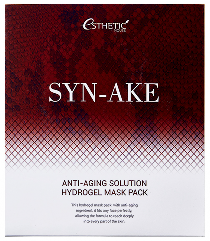 [ESTHETIC HOUSE] НАБОР Гидрогелевая маска для лица ЗМЕИНЫЙ ПЕПТИД Syn-Ake Anti-Aging Solution Hydrogel Mask Pack, 5 шт
