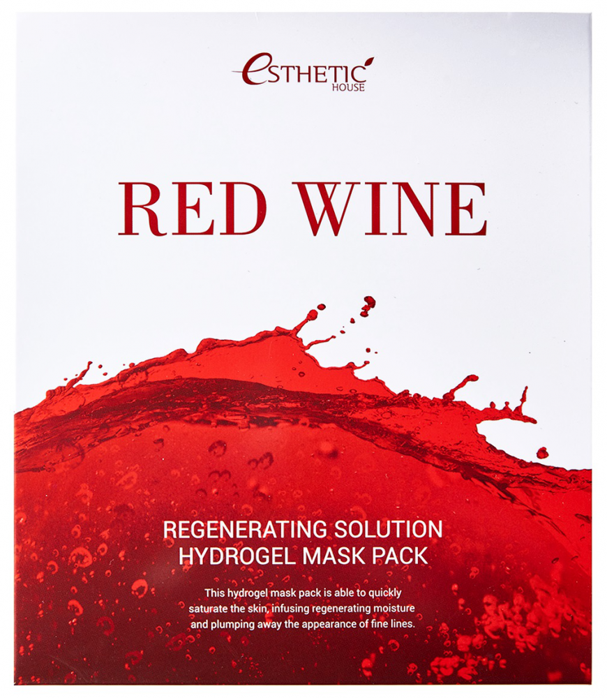 [ESTHETIC HOUSE] НАБОР Гидрогелевая маска для лица КРАСНОЕ ВИНО Red Wine Regenerating Solution Hydrogel Mask Pack, 5 шт